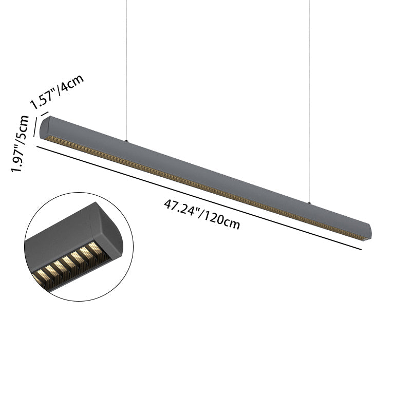 Seamless LED Deep Anti-Glare Pendant Light - Industrial Aluminum Linear Lighting For Home Office