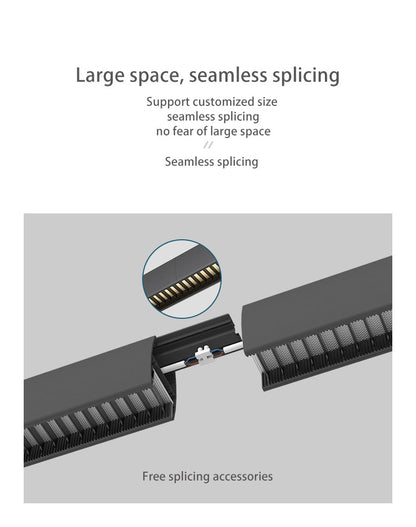 Seamless LED Deep Anti-Glare Pendant Light - Industrial Aluminum Linear Lighting For Home Office