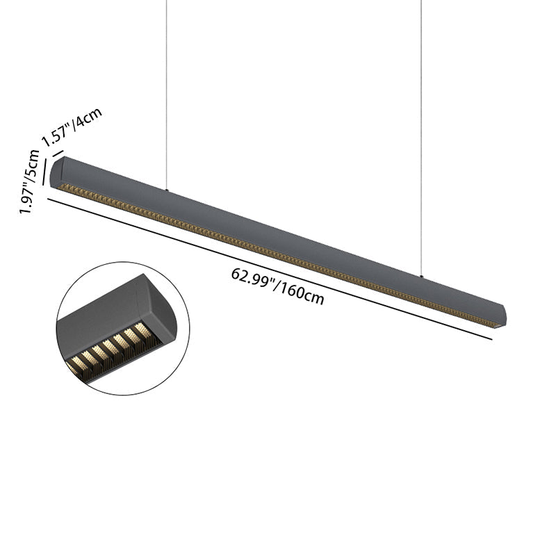 Seamless LED Deep Anti-Glare Pendant Light - Industrial Aluminum Linear Lighting For Home Office
