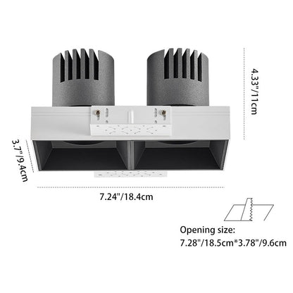 Borderless Square Flush Mount Ceiling Light - Minimalist Aluminum Square LED Spotlight For Home Office