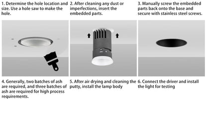 Frameless Recessed LED Spotlights - Contemporary Industrial Design Aluminum LED Flush Mount Ceiling Light For Home Office