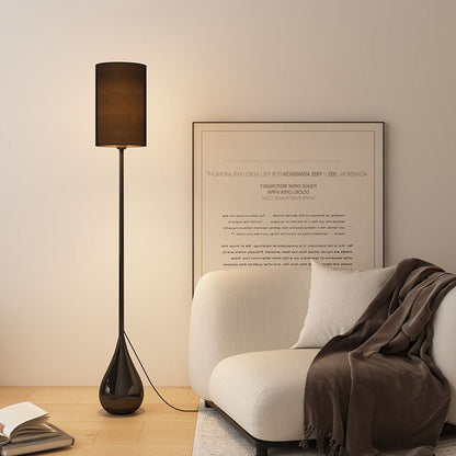 Modern Minimalist Water Drop Iron Fabric PVC 1-Light Standing Floor Lamp For Living Room & Bedroom
