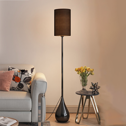 Modern Minimalist Water Drop Iron Fabric PVC 1-Light Standing Floor Lamp For Living Room & Bedroom