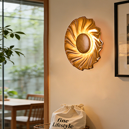 Modern Art Deco Resin Swirl-Shaped LED Wall Sconce Lamp For Living Room