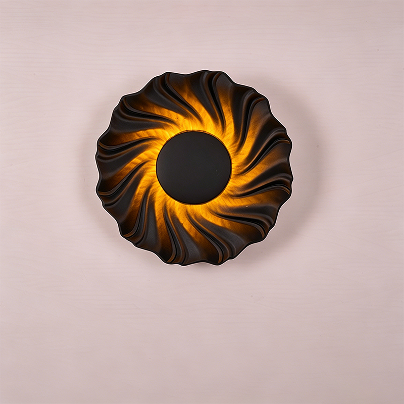 Modern Art Deco Resin Swirl-Shaped LED Wall Sconce Lamp For Living Room