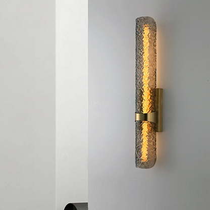 Contemporary Scandinavian Iron Acrylic Water Wave Cylinder LED Wall Sconce Lamp For Living Room