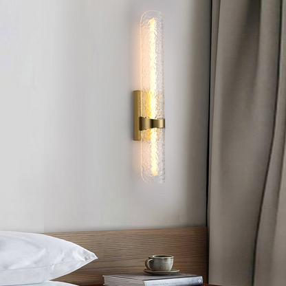 Contemporary Scandinavian Iron Acrylic Water Wave Cylinder LED Wall Sconce Lamp For Living Room