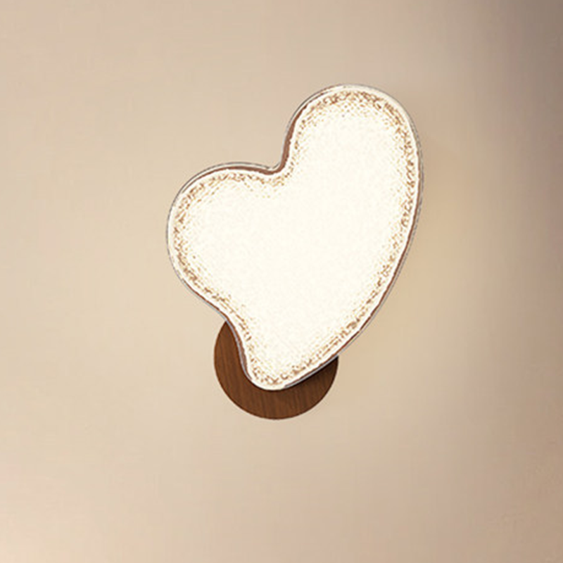 Contemporary Nordic Hardware Acrylic Heart-Shaped LED Wall Sconce Lamp For Living Room & Bedroom