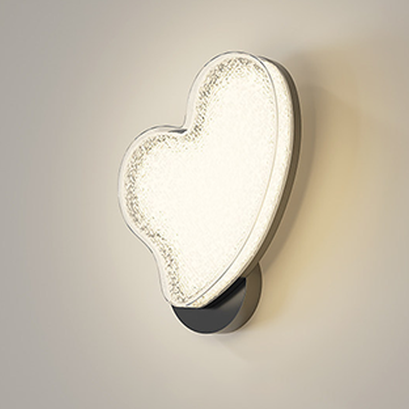 Contemporary Nordic Hardware Acrylic Heart-Shaped LED Wall Sconce Lamp For Living Room & Bedroom