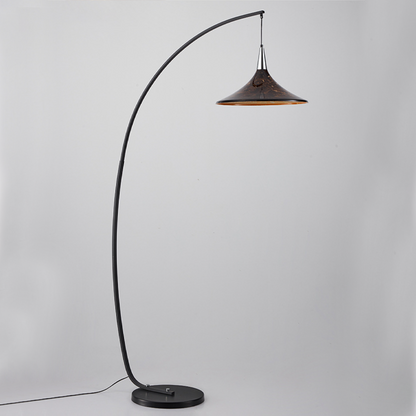 Contemporary Scandinavian Iron Acrylic Fan-Shaped 1-Light Standing Floor Lamp For Living Room & Bedroom