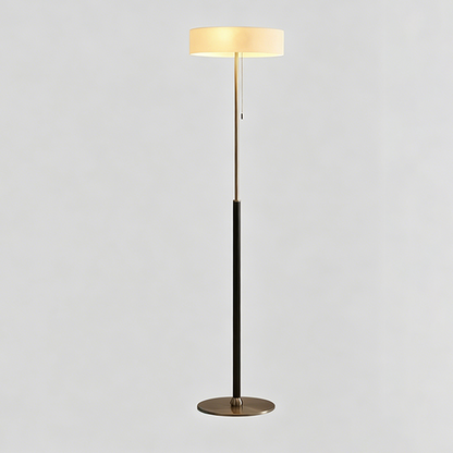 Contemporary Scandinavian Ash Wood Stainless Steel Aluminum Glass Round 3-Light Standing Floor Lamp For Living Room & Bedroom