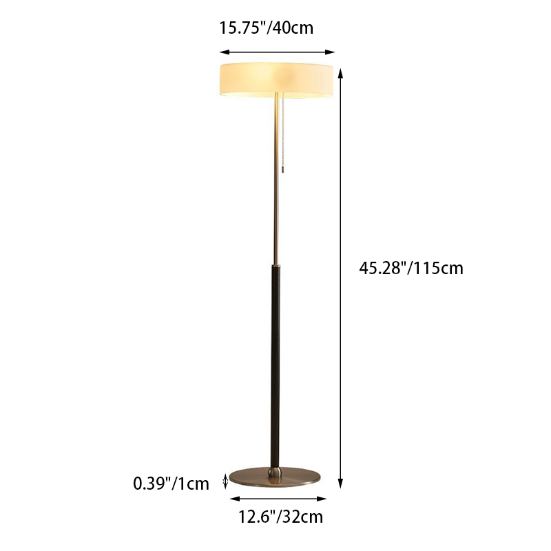 Contemporary Scandinavian Ash Wood Stainless Steel Aluminum Glass Round 3-Light Standing Floor Lamp For Living Room & Bedroom