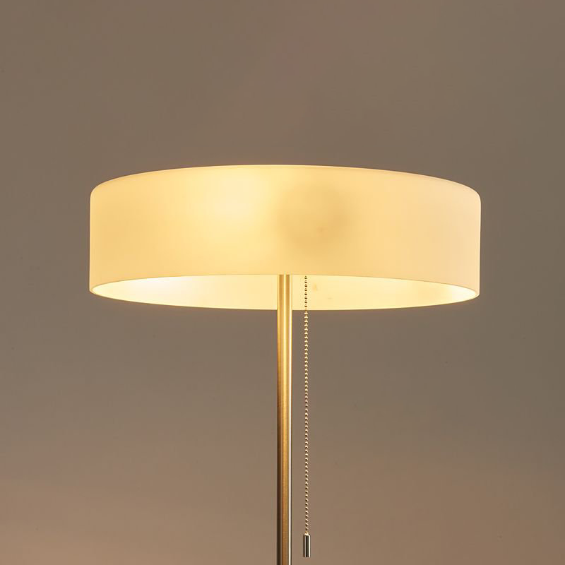 Contemporary Scandinavian Ash Wood Stainless Steel Aluminum Glass Round 3-Light Standing Floor Lamp For Living Room & Bedroom