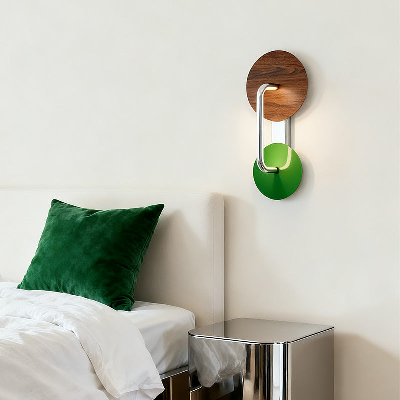 Traditional French Iron Aluminum Acrylic Round LED Wall Sconce Lamp For Living Room