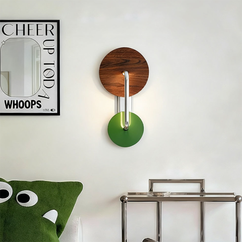 Traditional French Iron Aluminum Acrylic Round LED Wall Sconce Lamp For Living Room