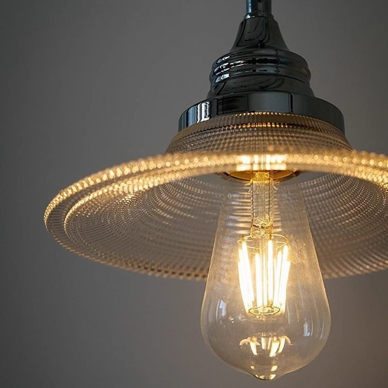 Contemporary Industrial Iron Glass Saucer-Shaped 3/5-Light Chandelier For Living Room