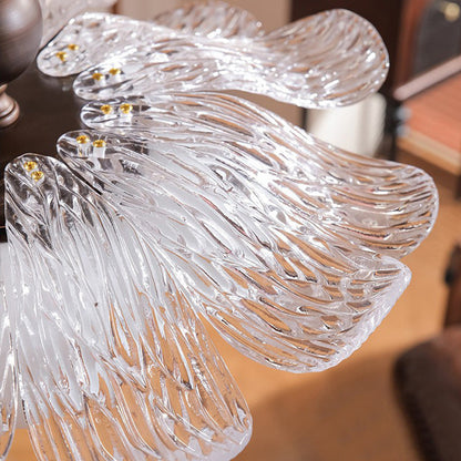 Contemporary Retro Iron Acrylic Glass Bud-Shaped 5-Light Semi-Flush Mount Ceiling Light For Living Room