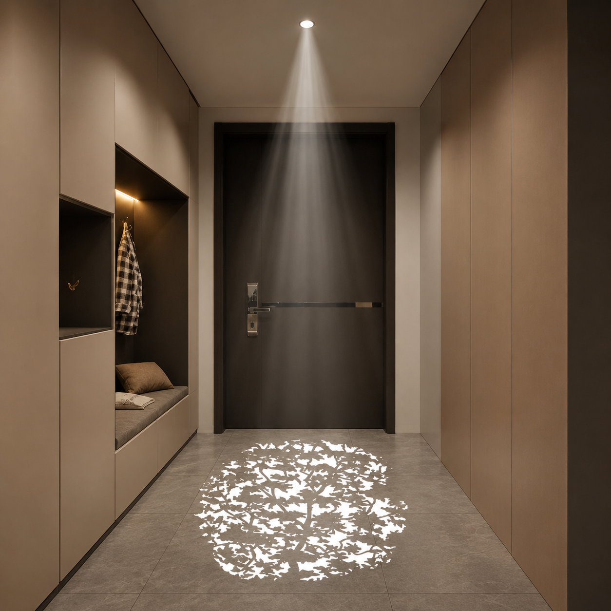 Modern Minimalist Aluminum Alloy Plastic Round Cylindrical Projection LED Flush Mount Ceiling Light For Hallway & Entryway