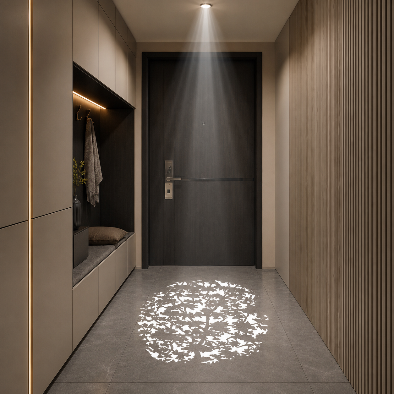 Modern Minimalist Aluminum Alloy Plastic Round Cylindrical Projection LED Flush Mount Ceiling Light For Hallway & Entryway