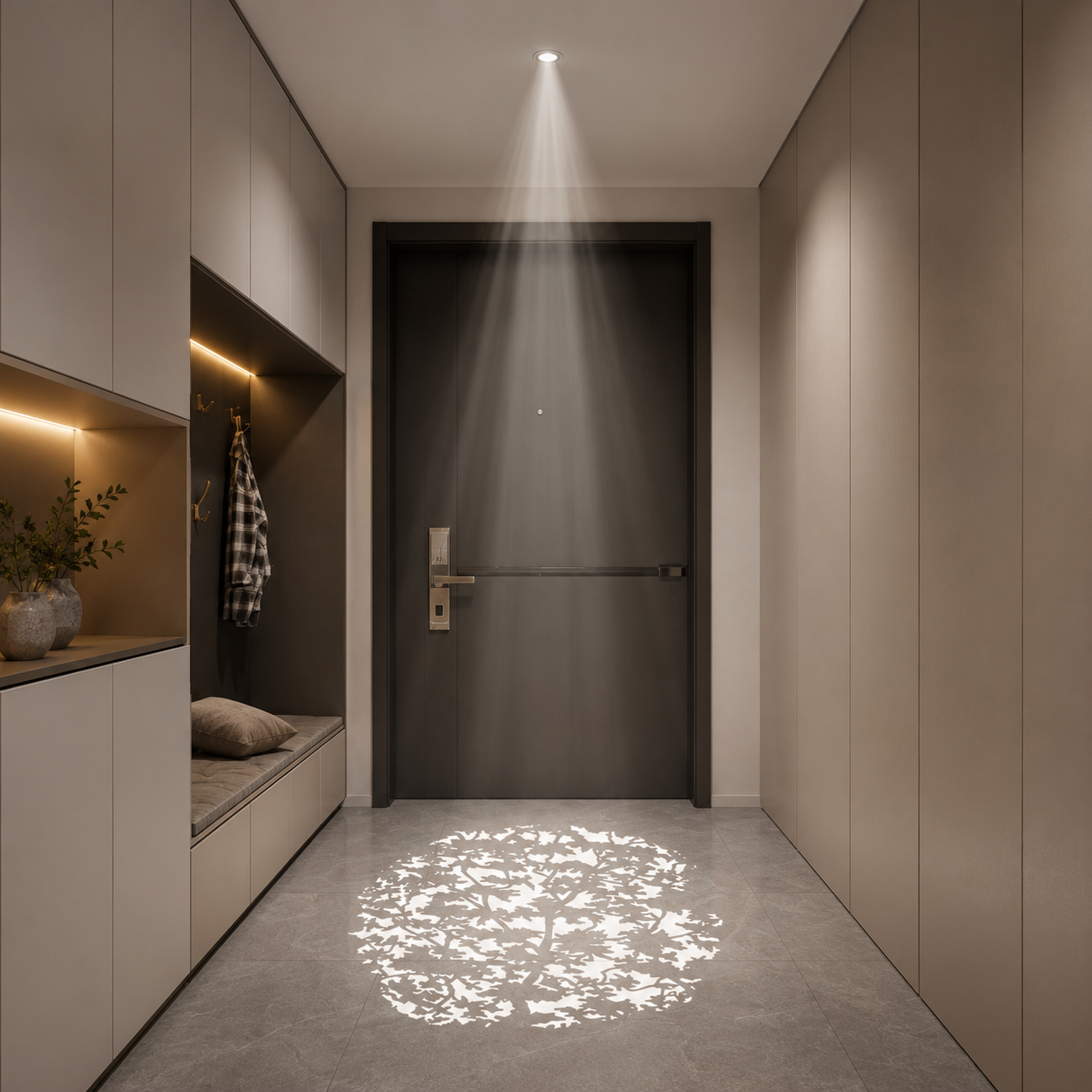 Modern Minimalist Aluminum Alloy Plastic Round Cylindrical Projection LED Flush Mount Ceiling Light For Hallway & Entryway