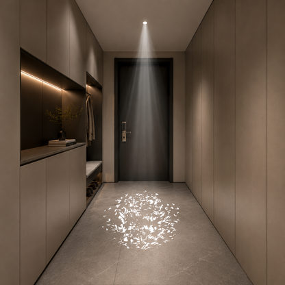 Modern Minimalist Aluminum Alloy Plastic Round Cylindrical Projection LED Flush Mount Ceiling Light For Hallway & Entryway