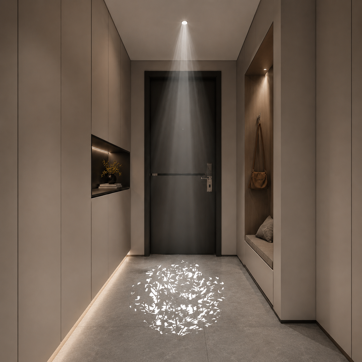 Modern Minimalist Aluminum Alloy Plastic Round Cylindrical Projection LED Flush Mount Ceiling Light For Hallway & Entryway