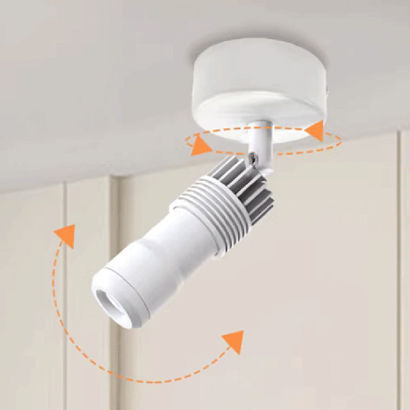 Modern Minimalist Aluminum Alloy Plastic Round Cylindrical Projection LED Flush Mount Ceiling Light For Hallway & Entryway