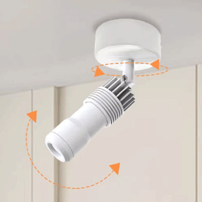 Modern Minimalist Aluminum Alloy Plastic Round Cylindrical Projection LED Flush Mount Ceiling Light For Hallway & Entryway