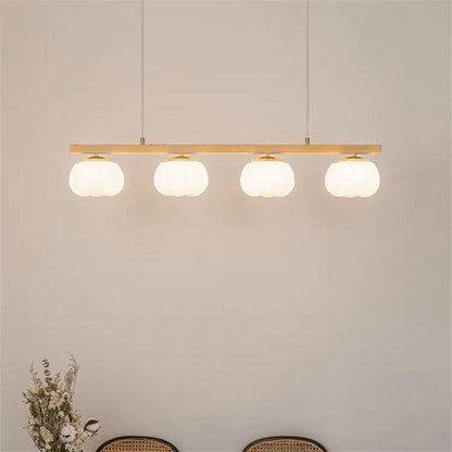 Contemporary Scandinavian PE Iron Branch Pumpkin-Shaped 4/5/8-Light Chandelier Island Light For Dining Room