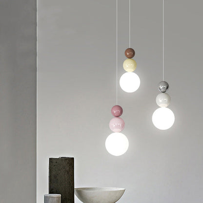 Traditional French PE Metal Globe LED Pendant Light For Bedroom
