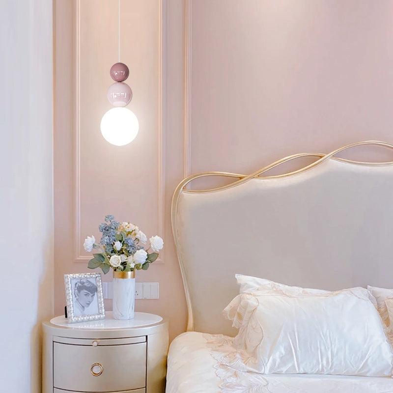 Traditional French PE Metal Globe LED Pendant Light For Bedroom