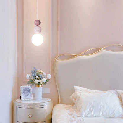 Traditional French PE Metal Globe LED Pendant Light For Bedroom