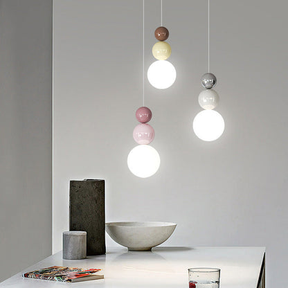 Traditional French PE Metal Globe LED Pendant Light For Bedroom