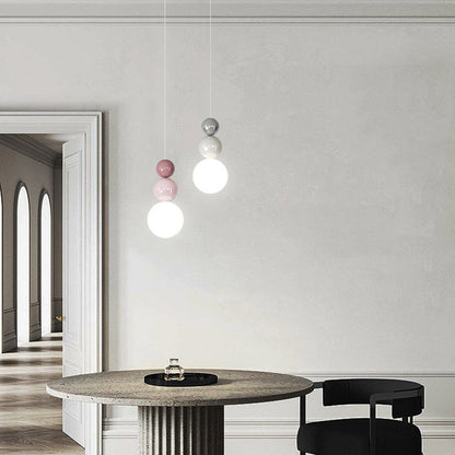Traditional French PE Metal Globe LED Pendant Light For Bedroom