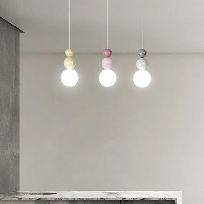 Traditional French PE Metal Globe LED Pendant Light For Bedroom