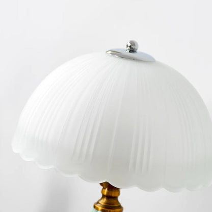 Traditional Vintage Ceramic Glass Metal Teardrop Half-Dome 1-Light Table Lamp For Bedroom