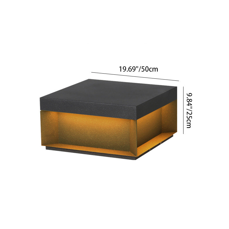 Modern Minimalist Stainless Steel Frosted Glass Square LED Outdoor Light For Garden