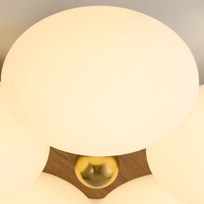 Traditional Vintage PE Iron Floral Round LED Flush Mount Ceiling Light For Bedroom