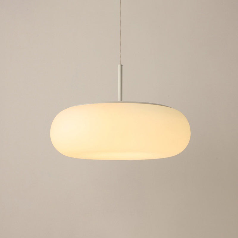 Contemporary Scandinavian PE Iron Flat-Round LED Chandelier For Bedroom