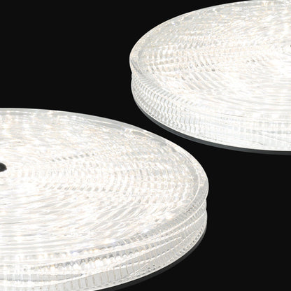 Modern Minimalist Glass Iron Round Cylinder LED Flush Mount Ceiling Light For Bedroom