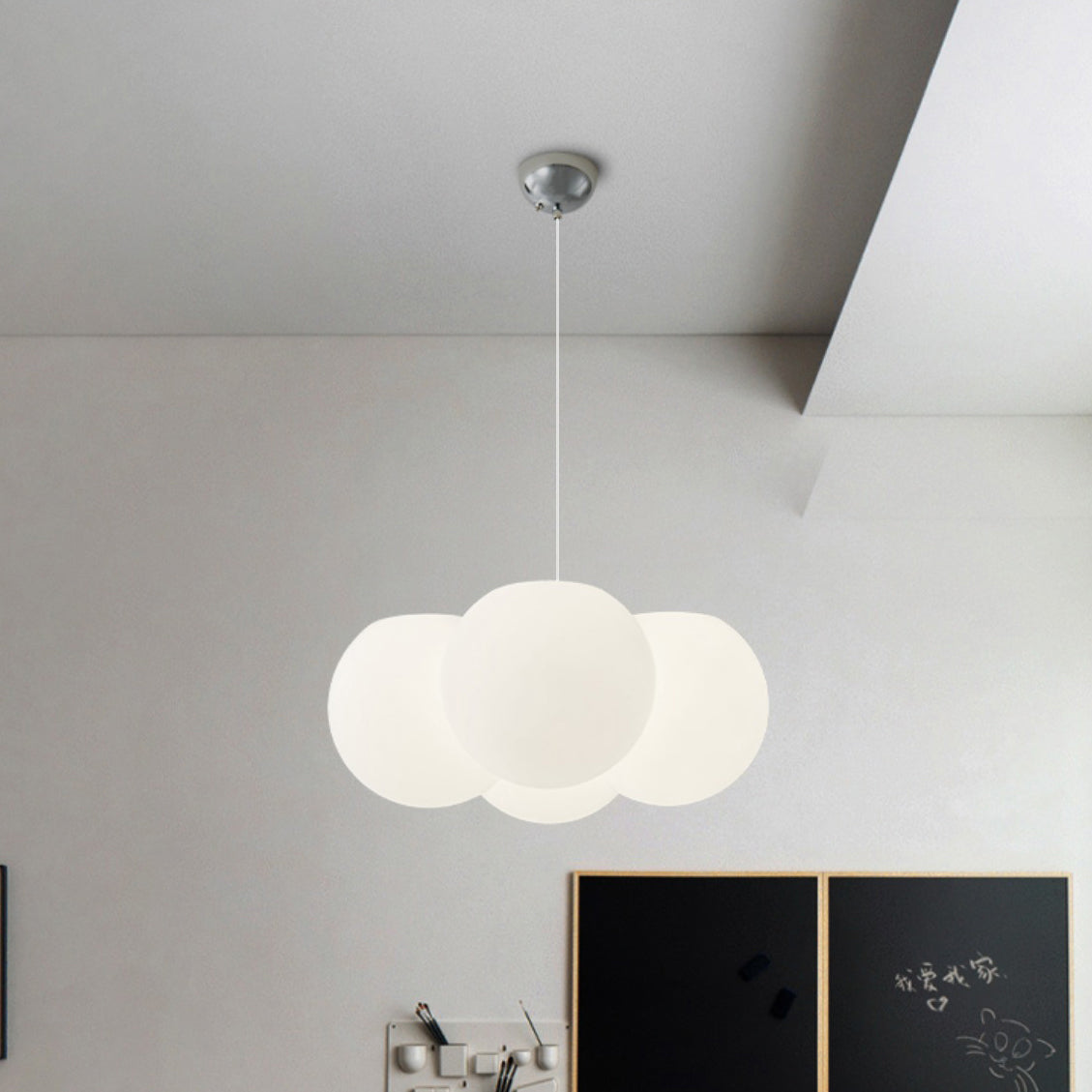 Modern Minimalist PVC & Metal Balloon-Shaped Bubble LED Chandelier For Living Room