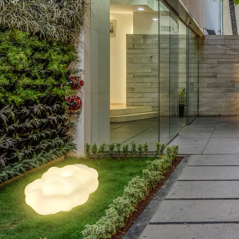 Contemporary Creative Carbon Steel PE Cloud-Shaped 2/3-Light Outdoor Light For Garden