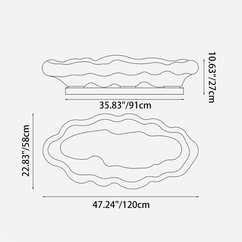 Contemporary Creative Carbon Steel PE Cloud-Shaped 2/3-Light Outdoor Light For Garden