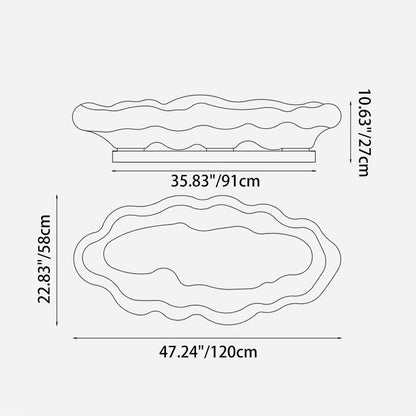 Contemporary Creative Carbon Steel PE Cloud-Shaped 2/3-Light Outdoor Light For Garden