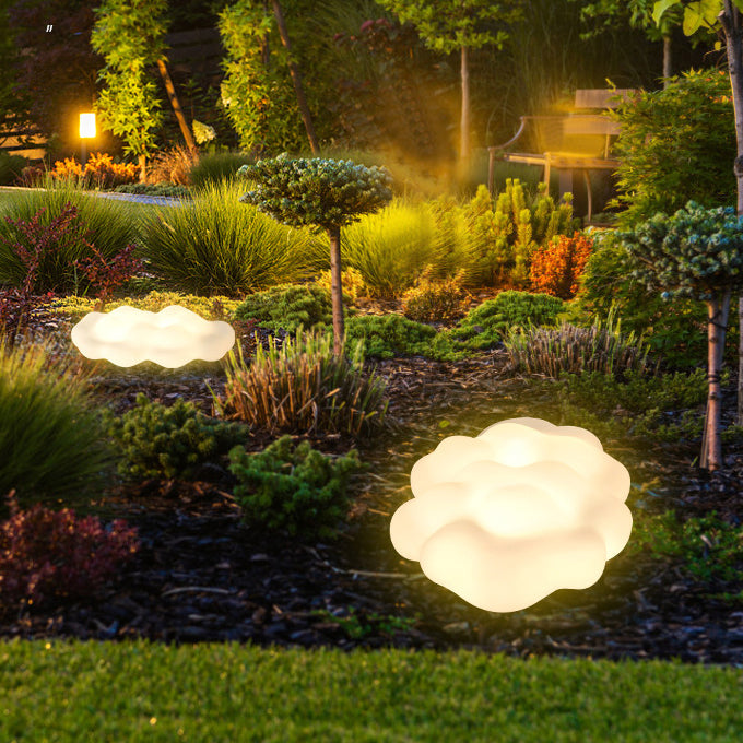 Contemporary Creative Carbon Steel PE Cloud-Shaped 2/3-Light Outdoor Light For Garden