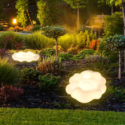 Contemporary Creative Carbon Steel PE Cloud-Shaped 2/3-Light Outdoor Light For Garden