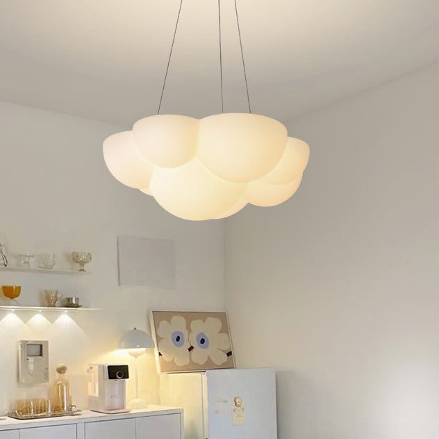 Modern Minimalist PE Iron Cat Paw Wave LED Chandelier For Bedroom