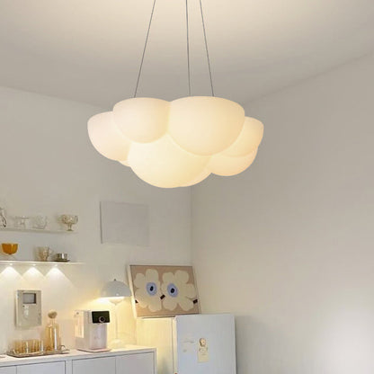 Modern Minimalist PE Iron Cat Paw Wave LED Chandelier For Bedroom