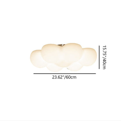 Contemporary Creative PE Iron Cloud-Shaped LED Flush Mount Ceiling Light For Bedroom