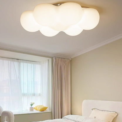 Contemporary Creative PE Iron Cloud-Shaped LED Flush Mount Ceiling Light For Bedroom